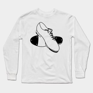 Tap Shoes -Drawn in black line. Long Sleeve T-Shirt